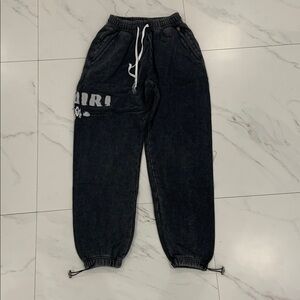 Amiri Grey Sweatpants Distressed Logo Men’s size Large